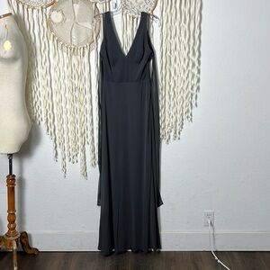 BHLDN | Anthropologie Gray Long Gown NWT Size 6